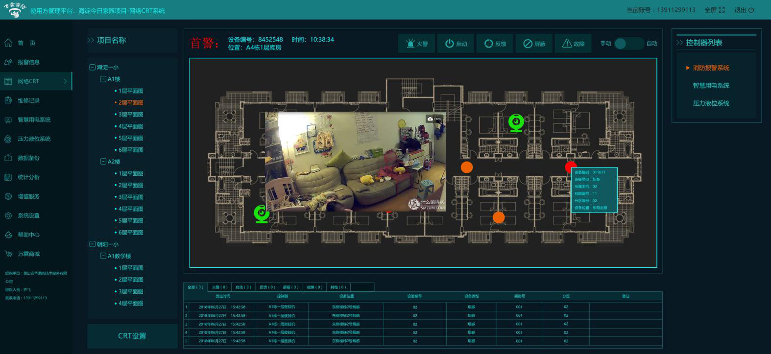 智慧消防網絡CRT精準地圖報警平臺